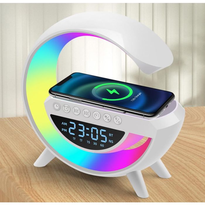 Speaker Bluetooth Sans Fils + Lampe RGB Led + Chargeur Sans Fils BT-3401